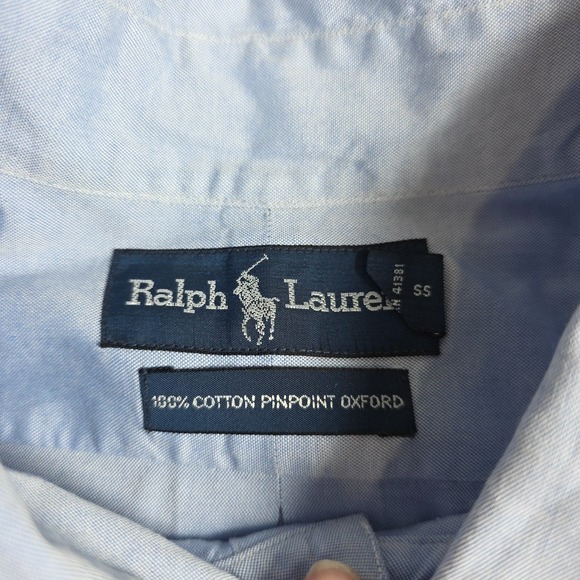 Ralph Lauren Pinpoint Oxford Dress Shirt Mens 17.5‎ 35/36 Tall Blue Button Front - Picture 5 of 9